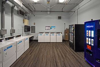 a large room with machines and appliances in it